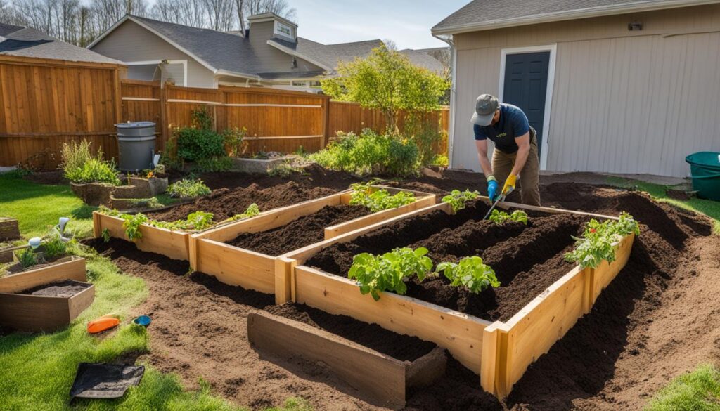 trench composting in raised beds